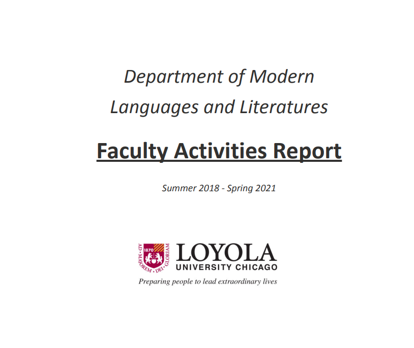 Faculty Activities Report/Summer 2018 - Spring 2021